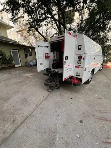 Magnet Plumbing service vehicle on-site for Slab Leak Repair in Steiner Ranch